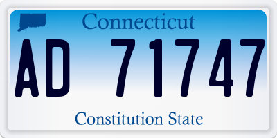CT license plate AD71747