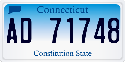 CT license plate AD71748
