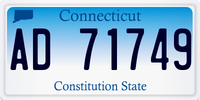 CT license plate AD71749