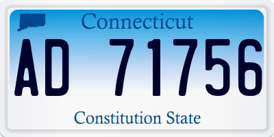 CT license plate AD71756