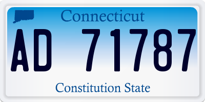 CT license plate AD71787