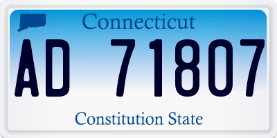 CT license plate AD71807
