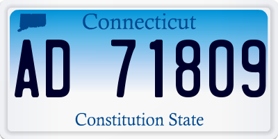 CT license plate AD71809
