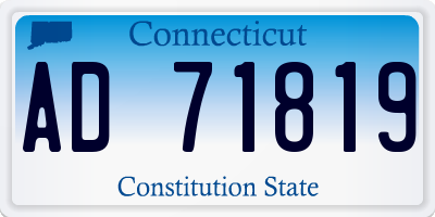 CT license plate AD71819