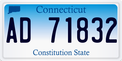 CT license plate AD71832