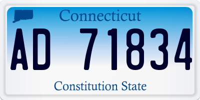 CT license plate AD71834