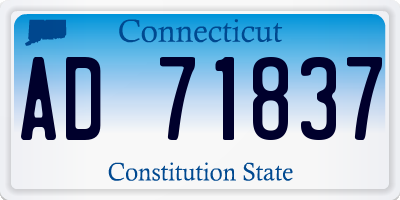 CT license plate AD71837