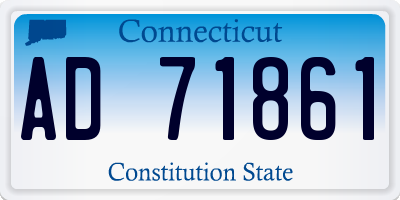 CT license plate AD71861