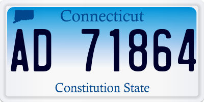CT license plate AD71864