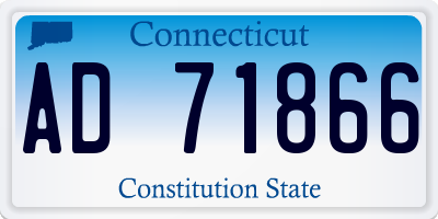 CT license plate AD71866
