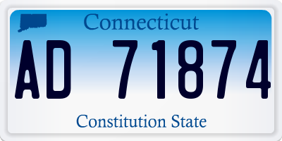 CT license plate AD71874