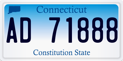 CT license plate AD71888