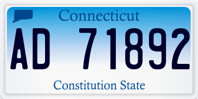 CT license plate AD71892