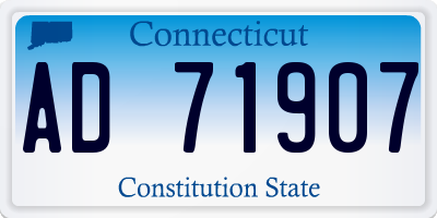CT license plate AD71907