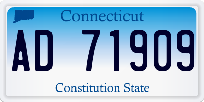 CT license plate AD71909