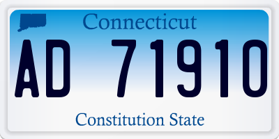 CT license plate AD71910