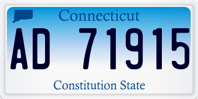 CT license plate AD71915