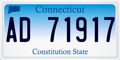 CT license plate AD71917