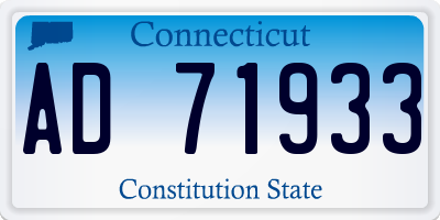 CT license plate AD71933