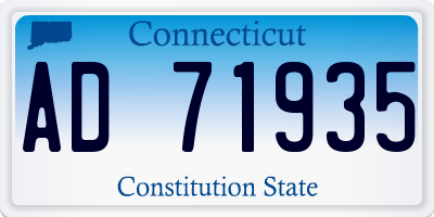 CT license plate AD71935