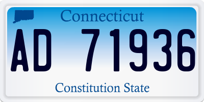 CT license plate AD71936