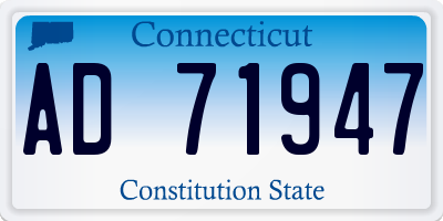 CT license plate AD71947