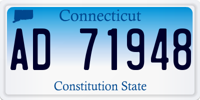 CT license plate AD71948