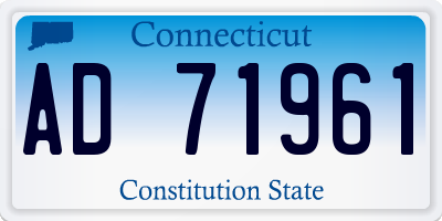 CT license plate AD71961