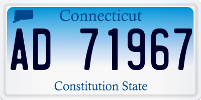 CT license plate AD71967