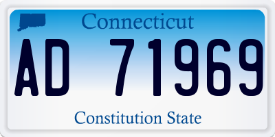 CT license plate AD71969