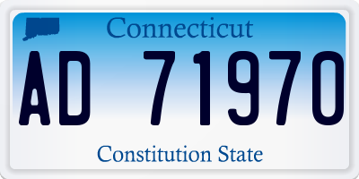 CT license plate AD71970