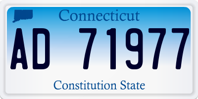 CT license plate AD71977