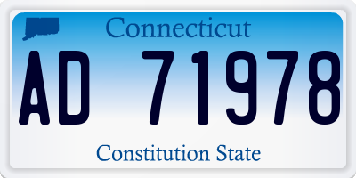 CT license plate AD71978