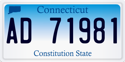 CT license plate AD71981