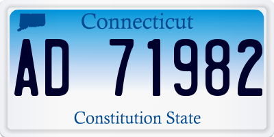 CT license plate AD71982