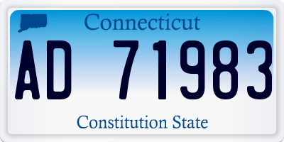 CT license plate AD71983