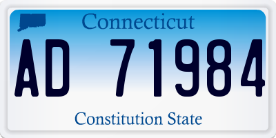 CT license plate AD71984