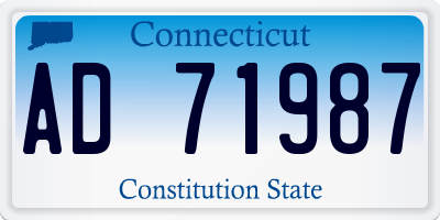 CT license plate AD71987