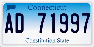 CT license plate AD71997