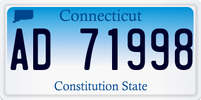 CT license plate AD71998