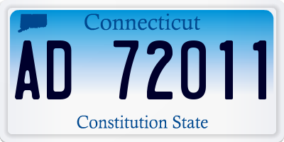CT license plate AD72011