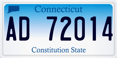 CT license plate AD72014