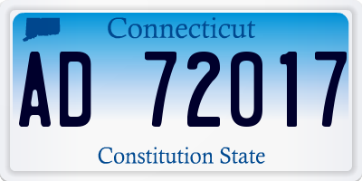 CT license plate AD72017