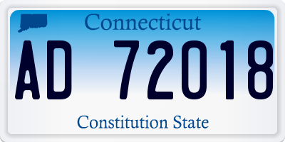CT license plate AD72018