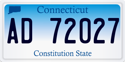 CT license plate AD72027