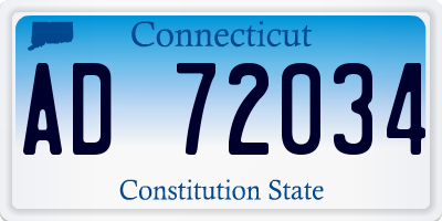 CT license plate AD72034