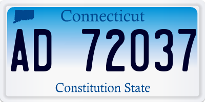 CT license plate AD72037