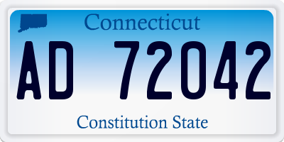 CT license plate AD72042