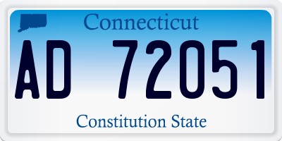 CT license plate AD72051