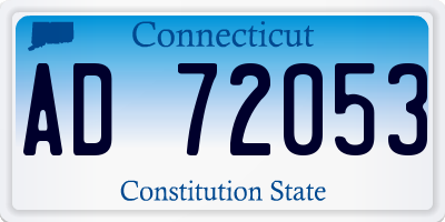 CT license plate AD72053